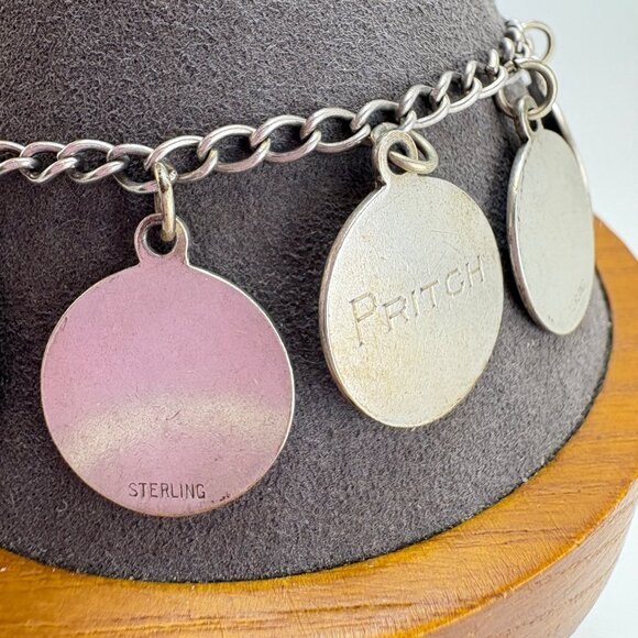 VTG Solid Sterling Silver 925 Name Tags ID Chain Bracelet Size 7" Length - Picture 2 of 16